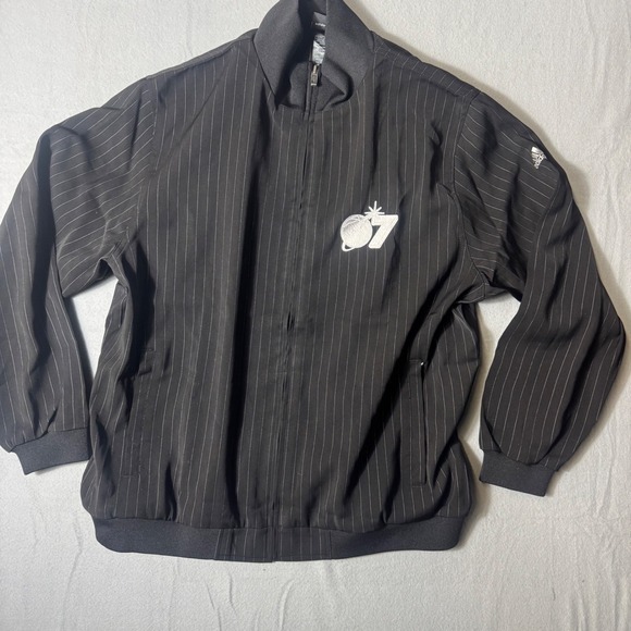 adidas Other - Adidas Las Vegas 07 NBA All-Star Track Jacket Black Pinstripe 5992A/H 07 Mens L
